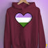 Genderqueer Pride Pixel Heart Hoodie - Maroon